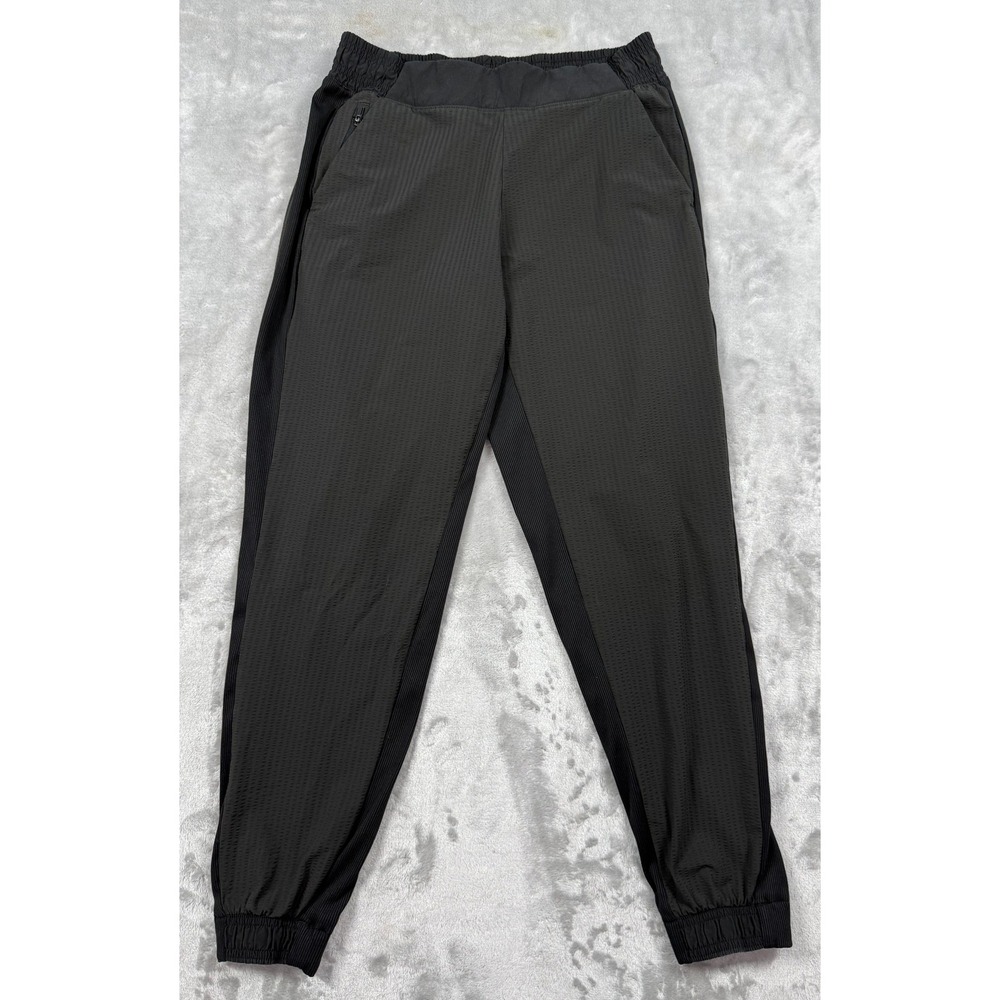 Athleta Textured Brooklyn Jogger Black Pants Women 4P Petite Activewear Travel